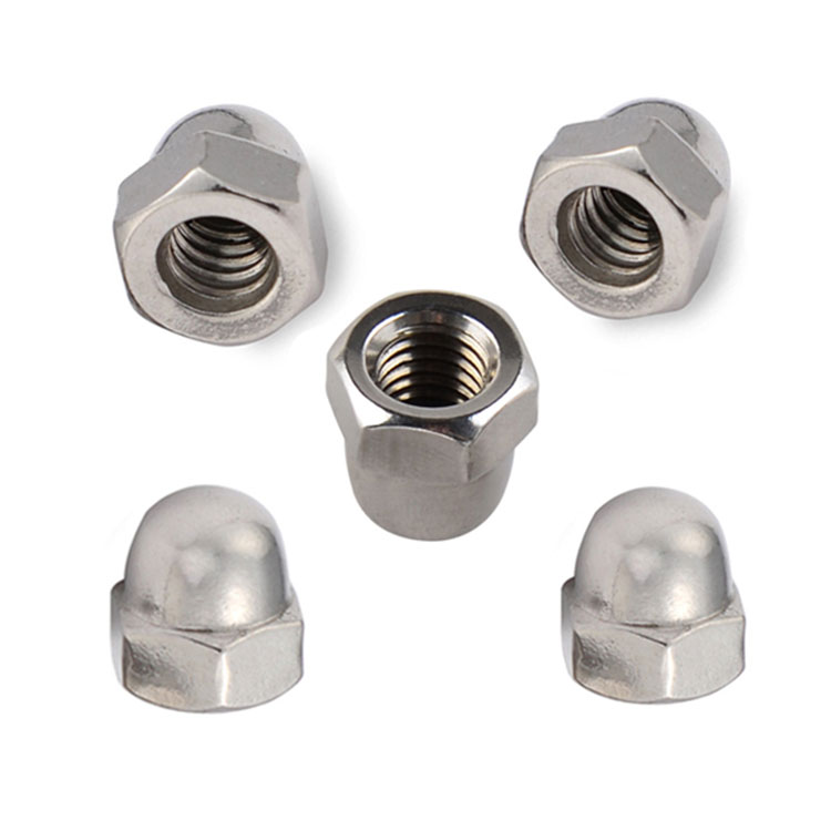 304 316 สแตนเลสสตีล DIN 1587 M6 F594 DIN1587 Acorn Hex Domed Cap Nut