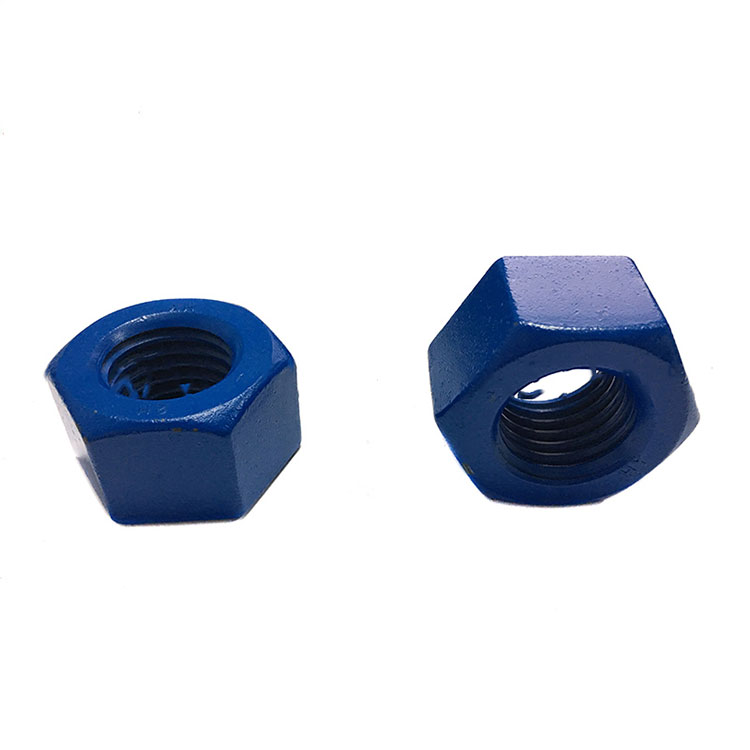 ASTM A194 เกรด 2H เทฟลอน PTFE Blue Hex Heavy Nut