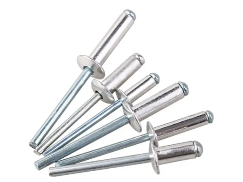 DIN7337-A หมุดย้ำหัวโดมแบบเปิด Alu Steel Pop Rivet