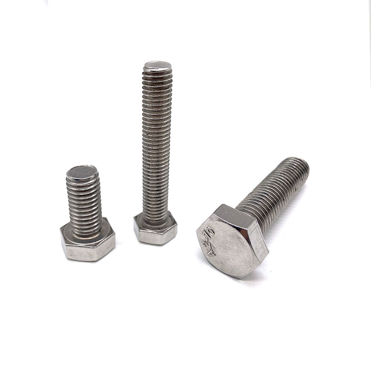 DIN933 A2-70 SS304 SS316 สแตนเลสสตีลแบบเต็มเกลียว Hex Head Bolts Hex Cap Screws