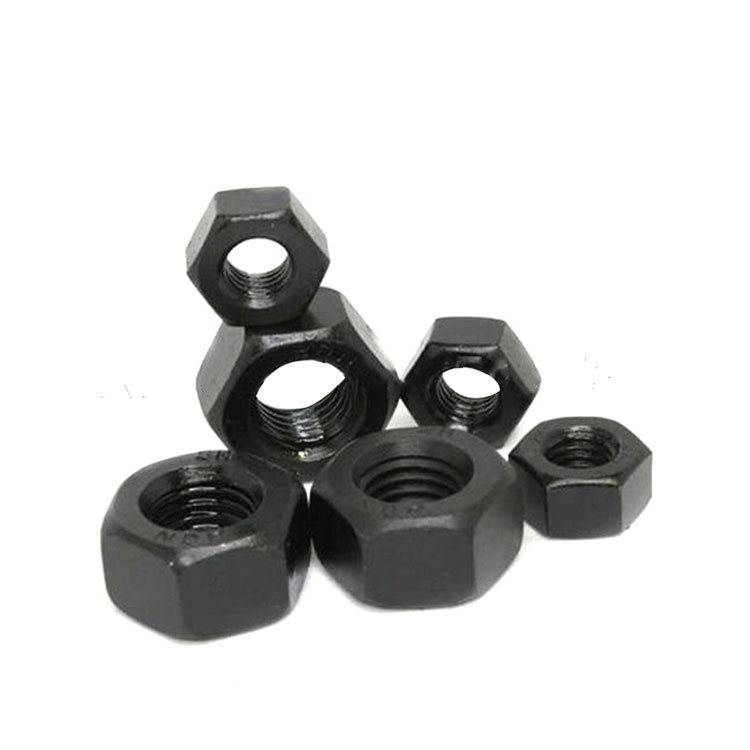 Gr 8 เหล็กกล้าคาร์บอนแรงดึงสูงสีดำ DIN6915 Hex Heavy Nuts