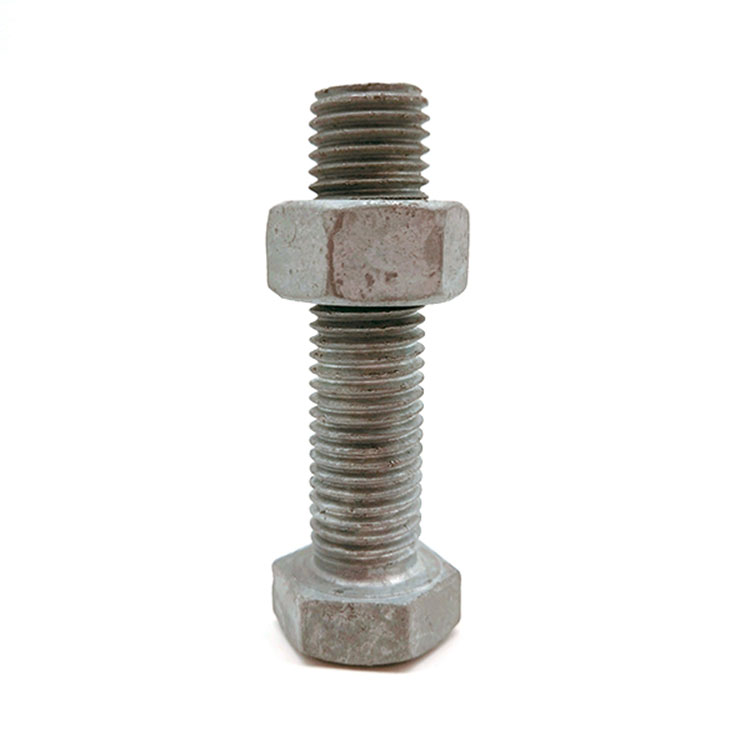 เกรด 5.8 M10 M12 M14 เหล็กกล้าคาร์บอน HDG Hex Bolt และ Nut สำหรับ Power