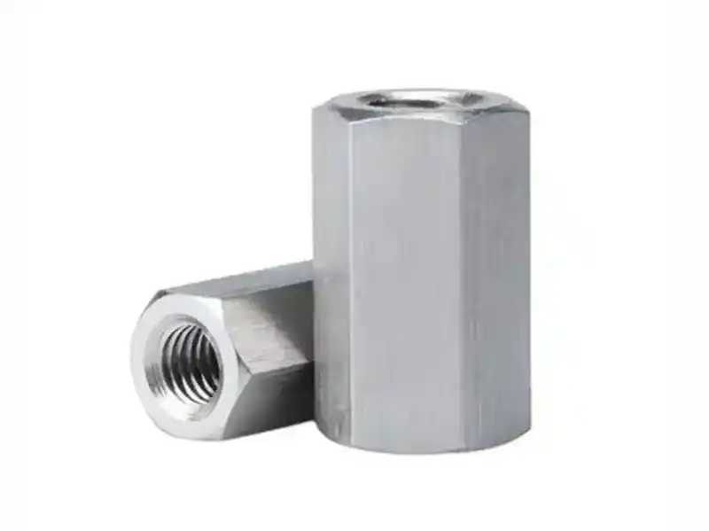น็อตข้อต่อแบบยาว Hex Coupling Nut ก้านเกลียวเหล็กคาร์บอนธรรมดาเชื่อมต่อน็อต